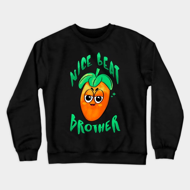 Nice Beat Brother Crewneck Sweatshirt by Ritmoculto